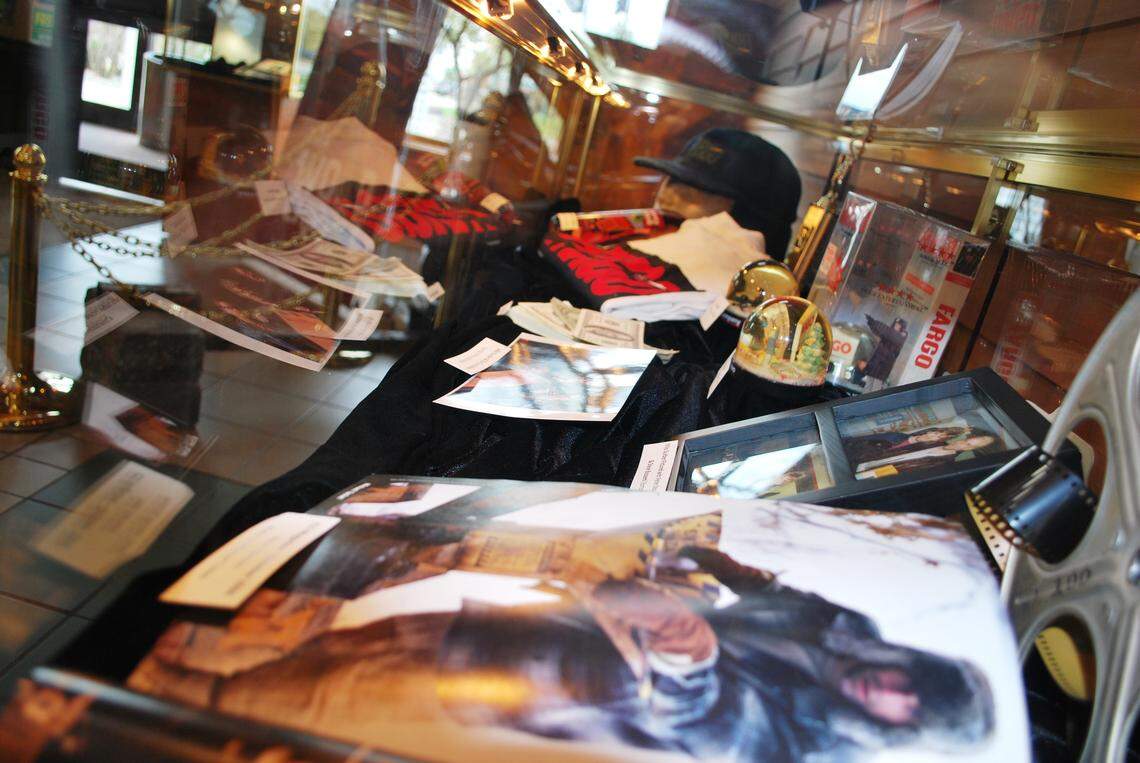 “Fargo” movie money — which has now been destroyed, according to visitors bureau staff — sits among other props and collectibles from the Oscar-winning film.