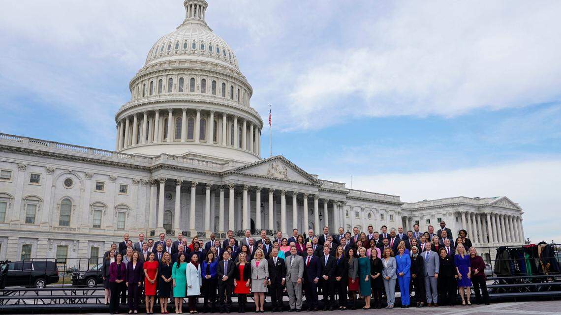 In this Nov. 14, 2018 photo, members of the freshman class of Congress pose for a photo opportunity on Capitol Hill in Washington. Twenty-three percent of people in Congress in 2022 are over the age of 70, according to Insider.