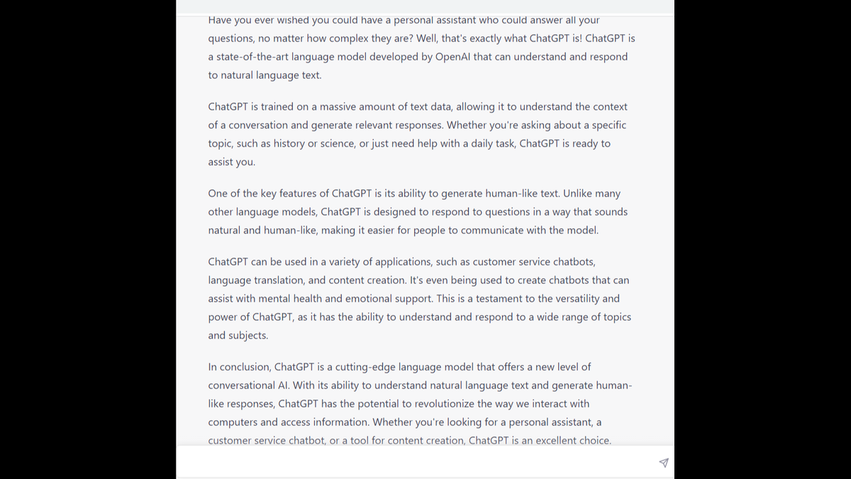 McClatchy News asked ChatGPT to write an article about itself and received this response.