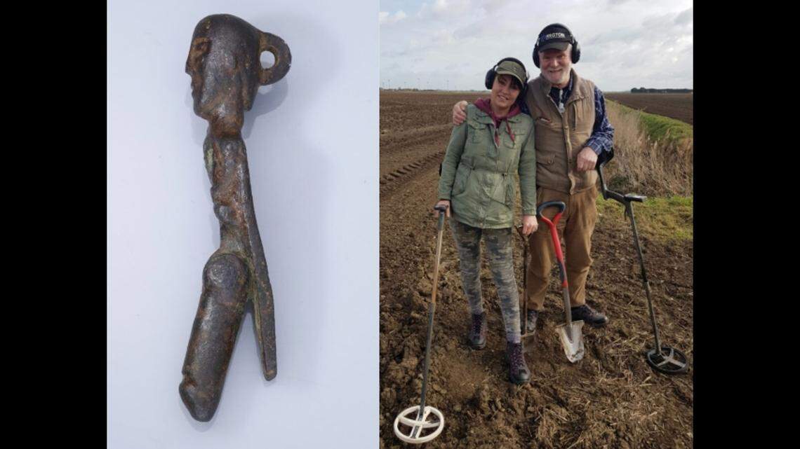A metal detectorist in England unearthed a 2,000-year-old bronze figurine with an “oversized phallus.”