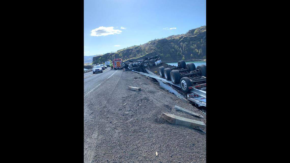 The driver of a semi loaded with cheese was stung by a bee, Washington police said.
