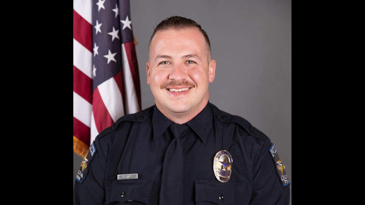 Celina, Texas, police officer KC Robinson and his 6-year-old daughter, Brynlee, died in a crash in Grayson County, officials say. Photo from city of Celina.