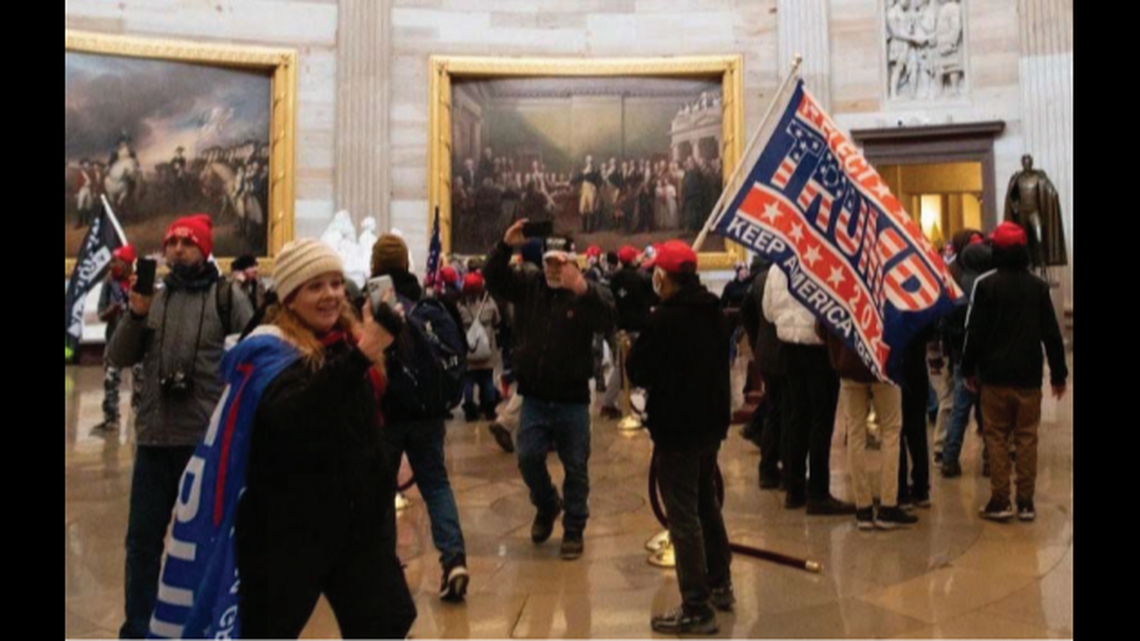 Jenny Cudd, a Midland, Texas, woman charged in the Capitol riot, has requested permission to travel to Mexico. Photo from FBI.