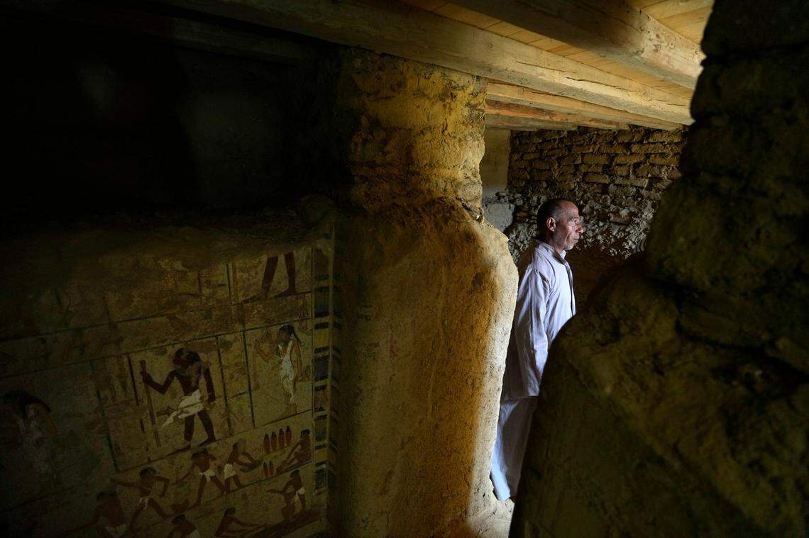 The recently discovered tombs date back to the Old Kingdom, which existed from 2700 BC until 2200 BC, experts said. (AP Photo/Amr Nabil)
