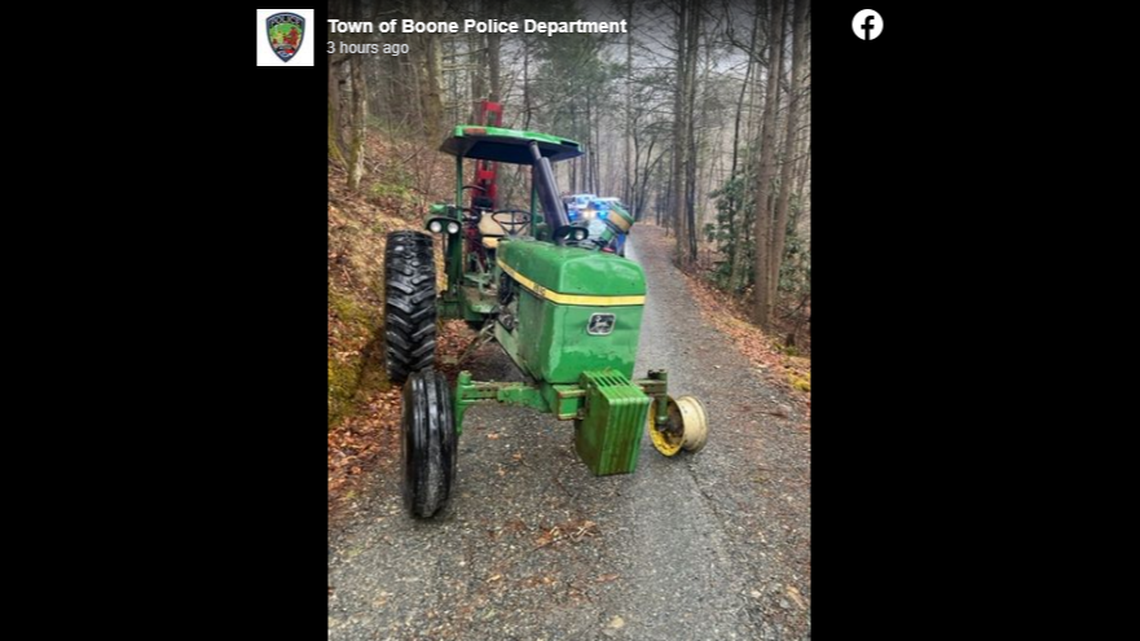 Police say the man continued on foot after the tractor was unable to drive.