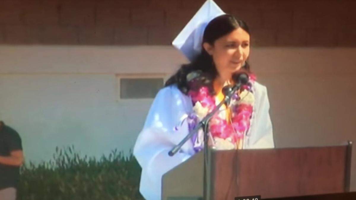 Lulabel Seitz posted her graduation speech on YouTube after her mic was cut at the ceremony.