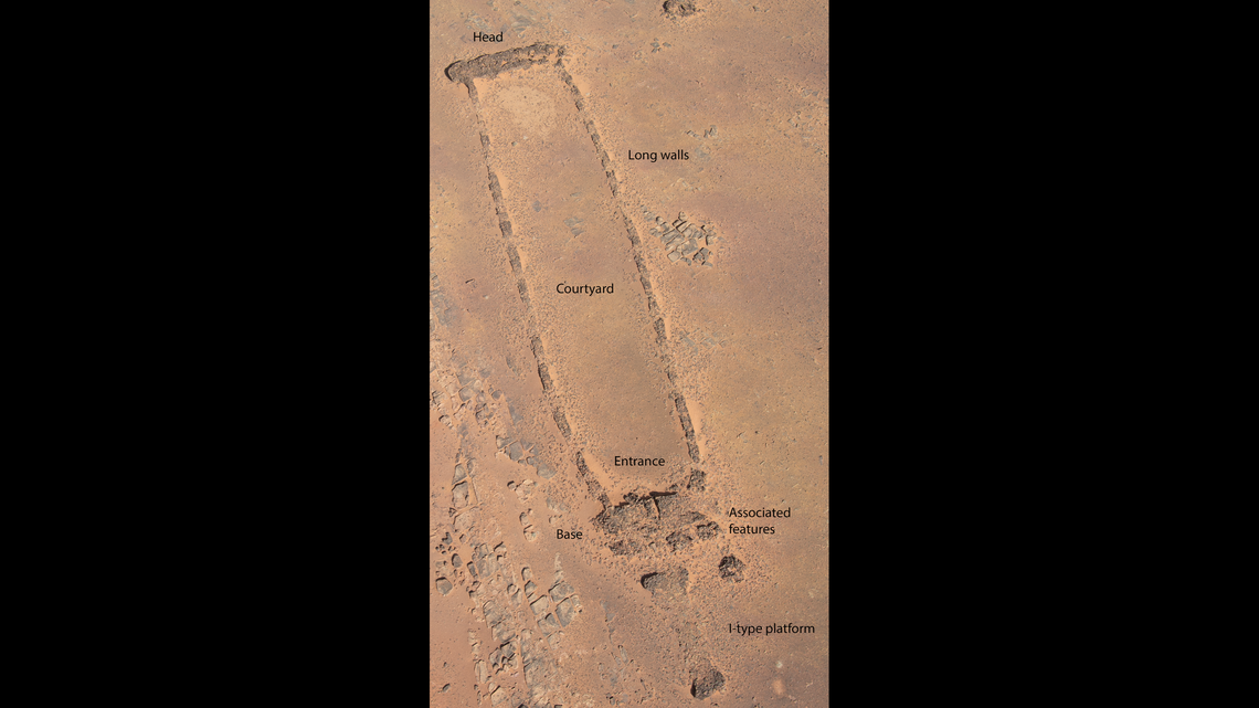 The mustatil is made of two thick ends connected by long walls, according to the team.