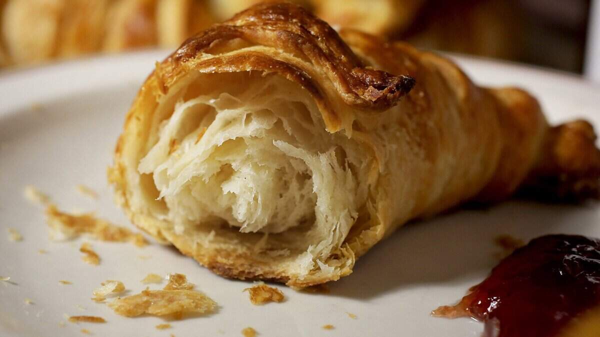 Croissants, baked and ready to eat.