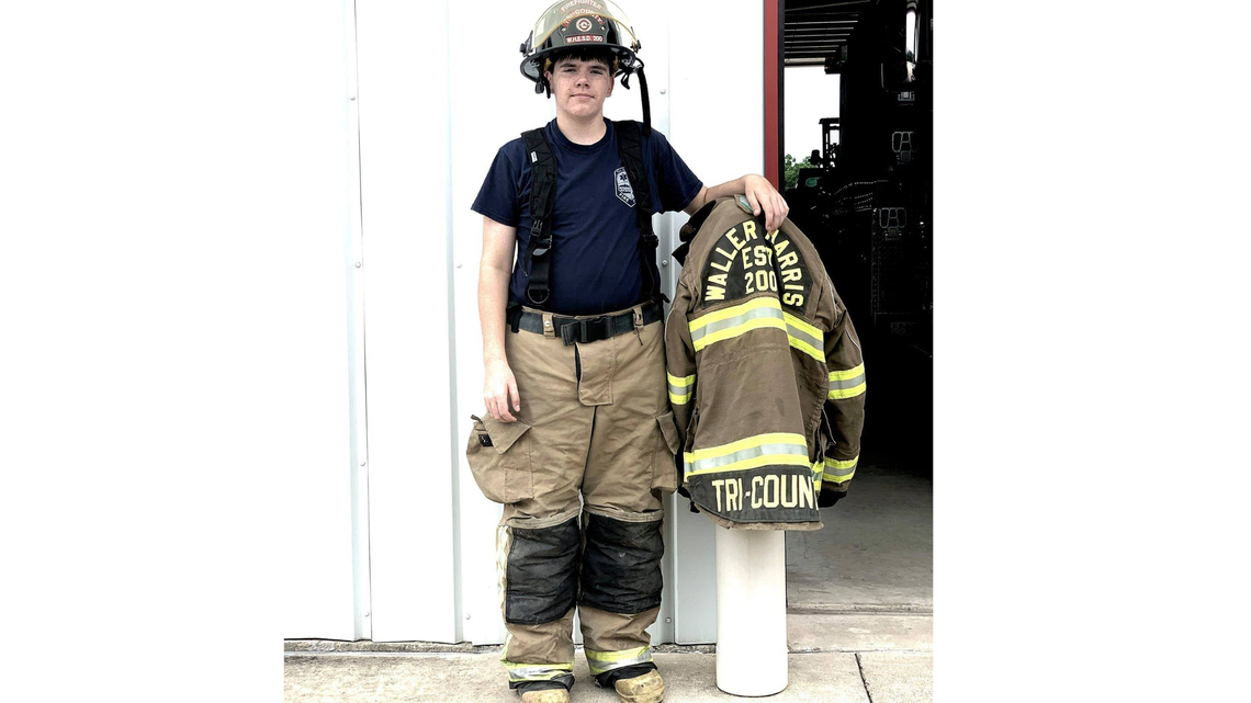 Tri-County volunteer firefighter Douglas Smith, 18, was killed in a shooting in Waller County, Texas, officials say. Screengrab from Waller-Harris Emergency Service District #200.