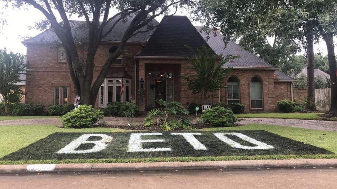A Katy, Texas, family painted this giant white BETO sign on their front lawn, and is now fighting their HOA after they were told they’re violating landscaping codes.