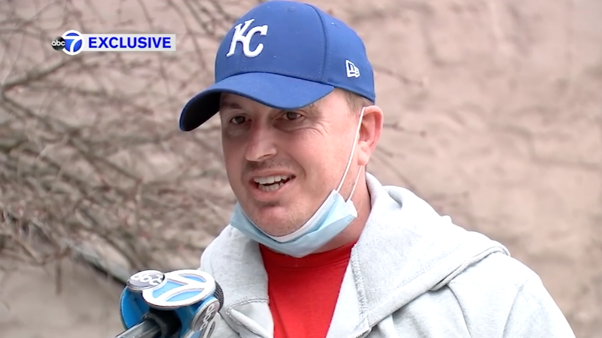 Chris Ruby, a tourist from Kansas City, was hit by a stray bullet in a shooting near Times Square, New York City police say. Screengrab from WABC.