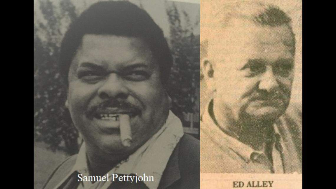 Sam Pettyjohn, left, was shot four times on Feb. 1, 1979, in a building he owned in Chattanooga, Tennessee. It took investigators 42 years to track down his killer, Ed Alley, a notorious bank robber who died in federal prison in 2005.