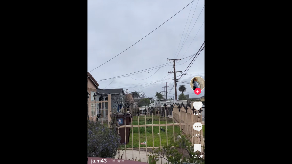 Neighbors scream as a man rams a dump truck repeatedly into his estranged wife’s home in a South Los Angeles neighborhood, a TikTok video shows and a sheriff’s office said.