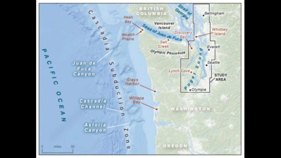 A new study shows “for the first time, the impacts that a magnitude-9 earthquake on the Cascadia subduction zone would have on Puget Sound communities,” according to the Washington Department of Natural Resources.