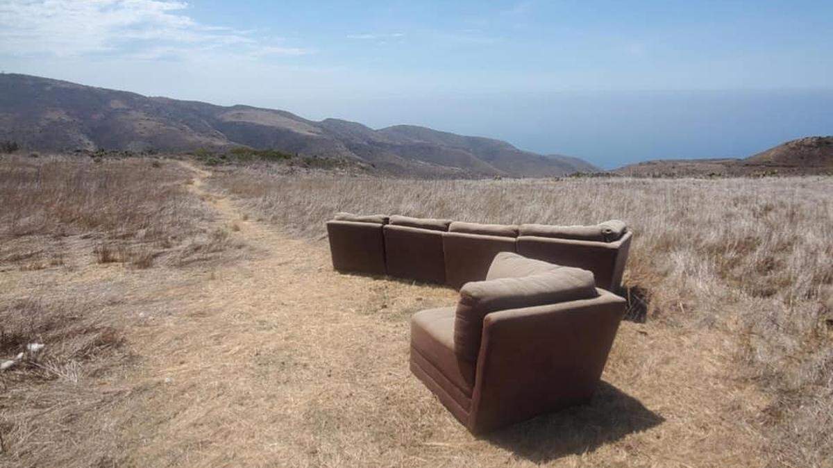 Santa Monica Mountains National Recreation Area rangers found a six-piece sectional couch overlooking the Pacific Ocean.