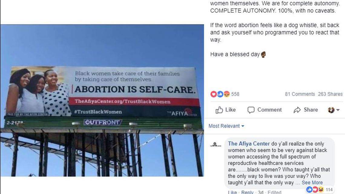 A black women’s advocacy group has put up a pro-choice billboard in Dallas that opponents say targets black women for abortions.