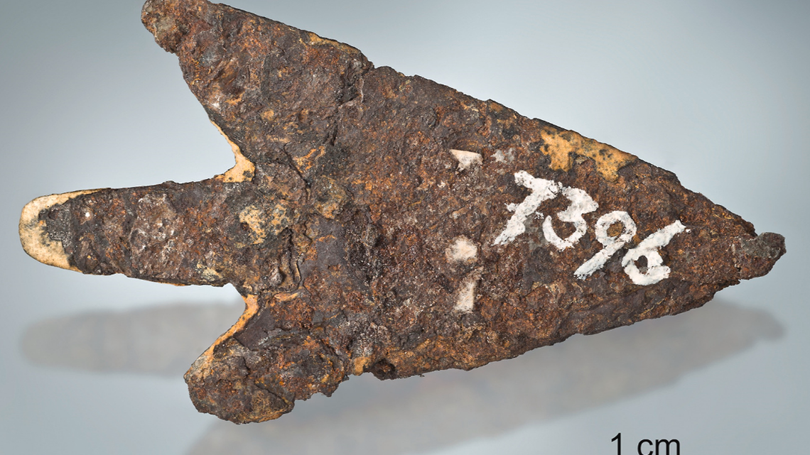 A Bronze Age arrowhead forged from a meteorite was discovered in Switzerland, researchers said, adding that it’s a “very rare” find.