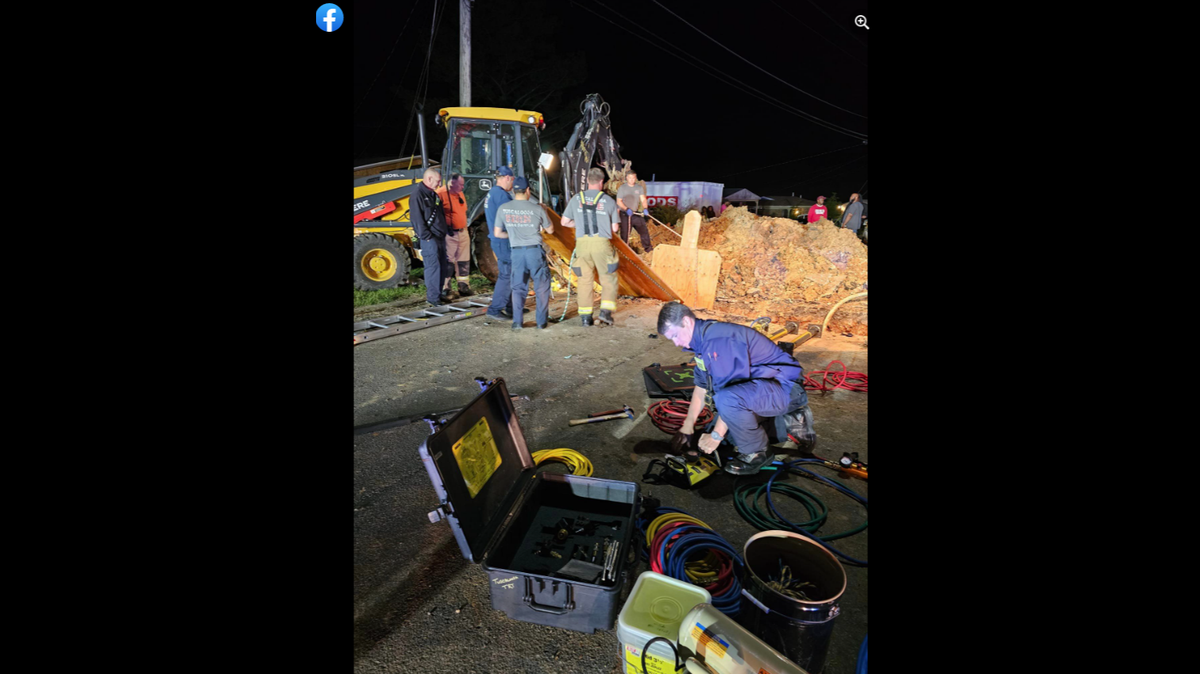 Rescue crews worked for hours before the worker’s body was recovered.