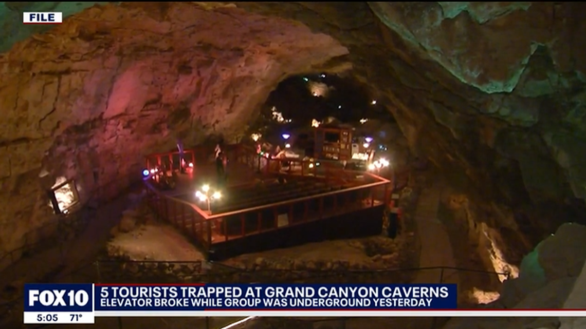 Five people were trapped in Grand Canyon Caverns.