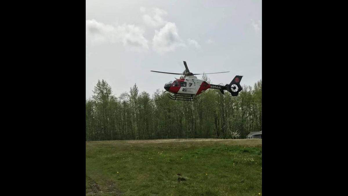 A 2-year-old boy was flown to Harborview with potentially life-threatening injuries after falling from a first-story window onto concrete in Marysville, Washington.