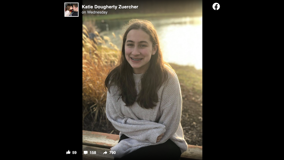 Ohio teen Eirelyn Zuercher died from a sledding accident injury days after her dad’s fatal heart attack while he visited her in the hospital, her mom says. Screengrab from Katie Dougherty Zuercher on Facebook