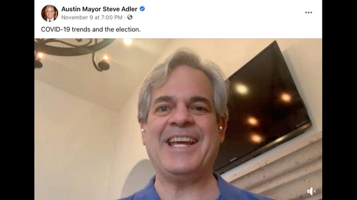 Austin, Texas, Mayor Steve Adler apologized for telling residents to stay home in the coronavirus pandemic in a video recorded as he was on vacation in Mexico. Screengrab from Austin Mayor Steve Adler on Facebook.