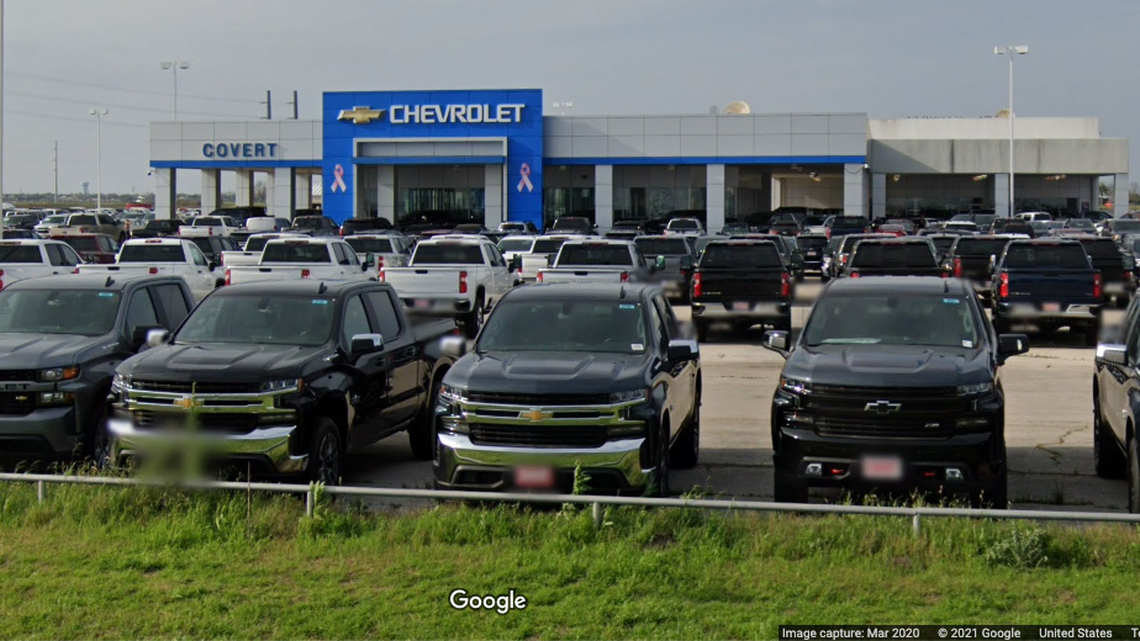 Two employees at Covert Auto Group in Hutto, Texas, are accused of selling guns at the dealership, authorities say. Screengrab from Google.