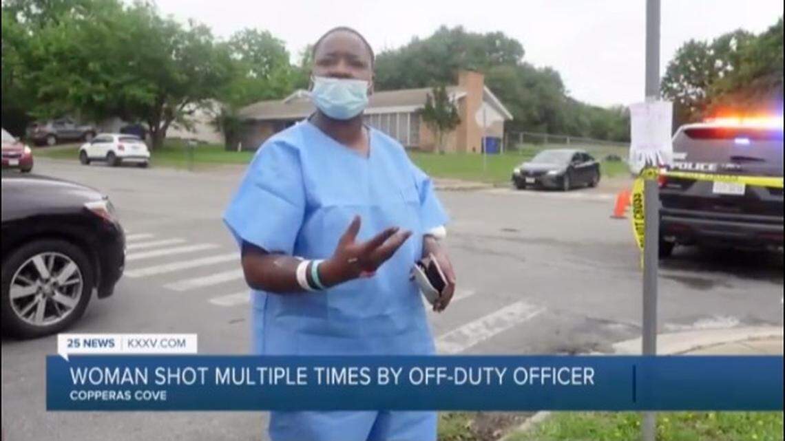 Copperas Cove, Texas, police officer Erric Stoneburner was charged with shooting Lacresha Murray. Screengrab from KXXV.