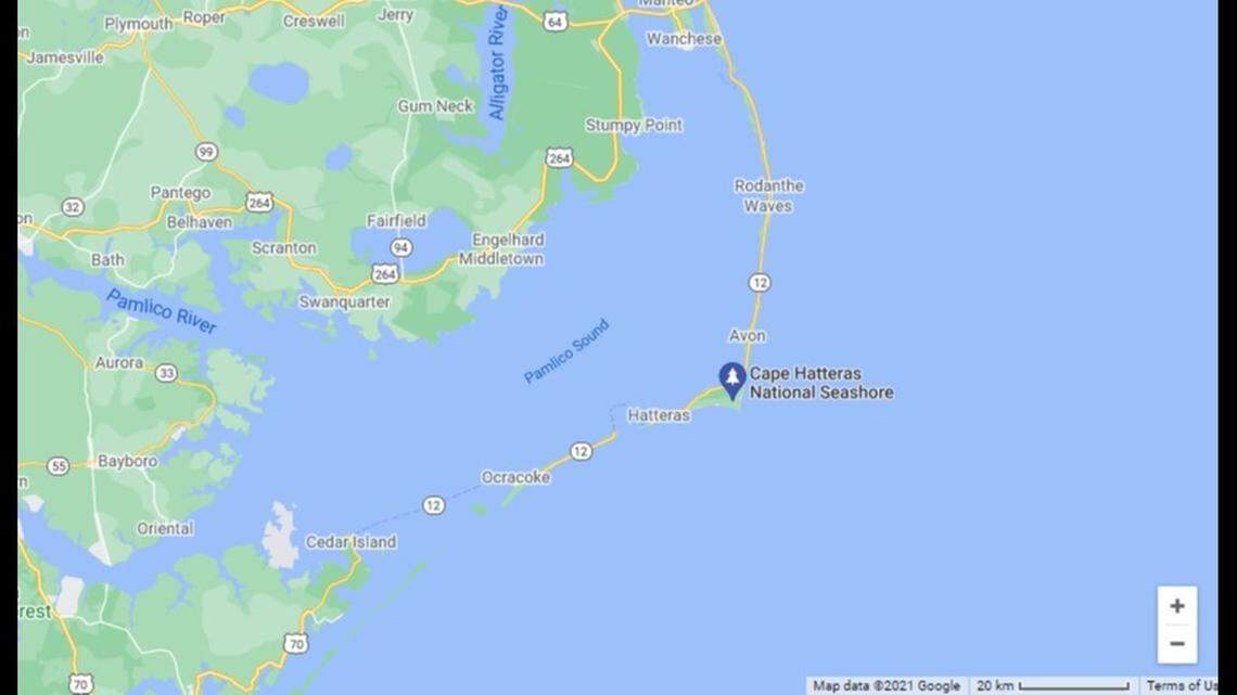 A 20-year-old Kentucky man died after his kayak capsized in the Pamlico Sound near Cape Hatteras National Seashore in North Carolina Aug. 3, 2021.