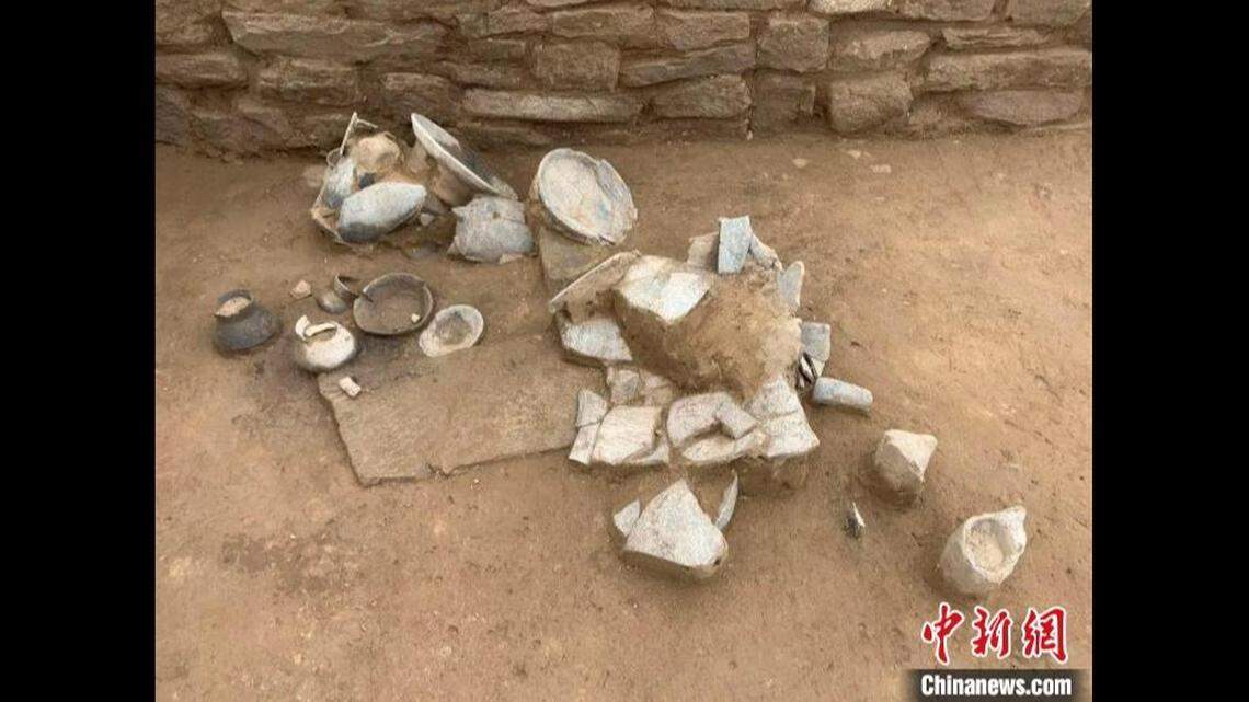 A collection of stones and other artifacts found in the city.