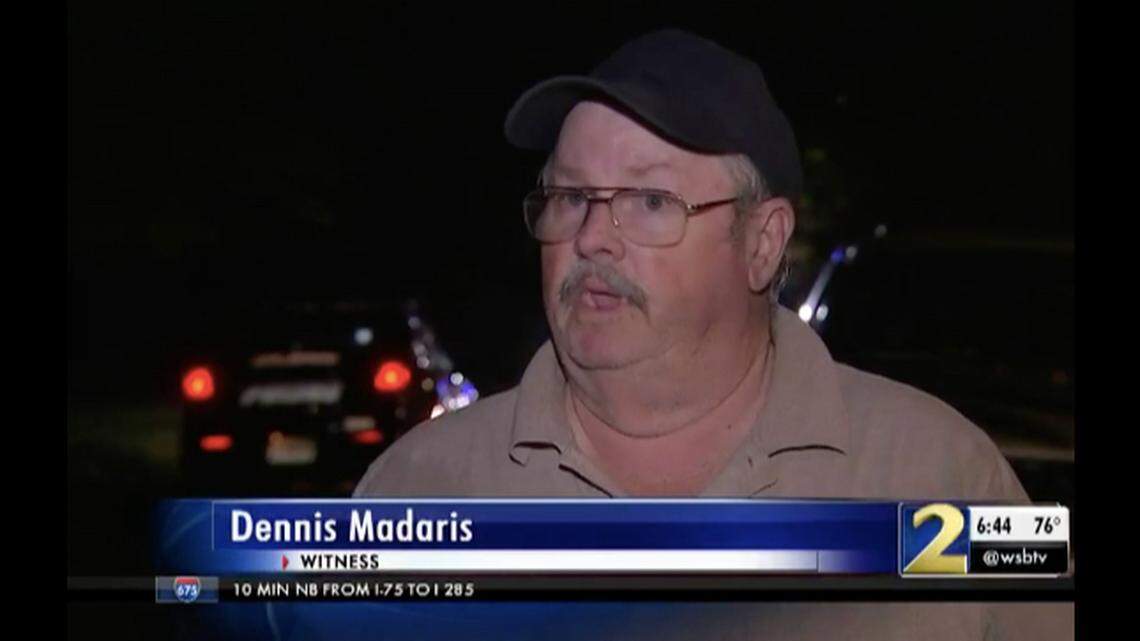 Atlanta police say an armed neighbor helped a pregnant pizza delivery driver during an attempted robbery.