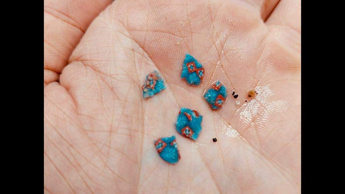A trove of artifacts were found within the burial field, including glass fragments.