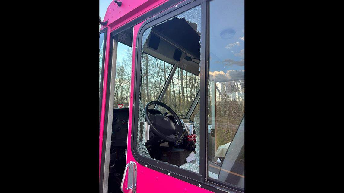A flying turkey smashed into the windshield of the Los Gordos Bistro food truck as it drove on a highway in North Carolina, the co-owner said.