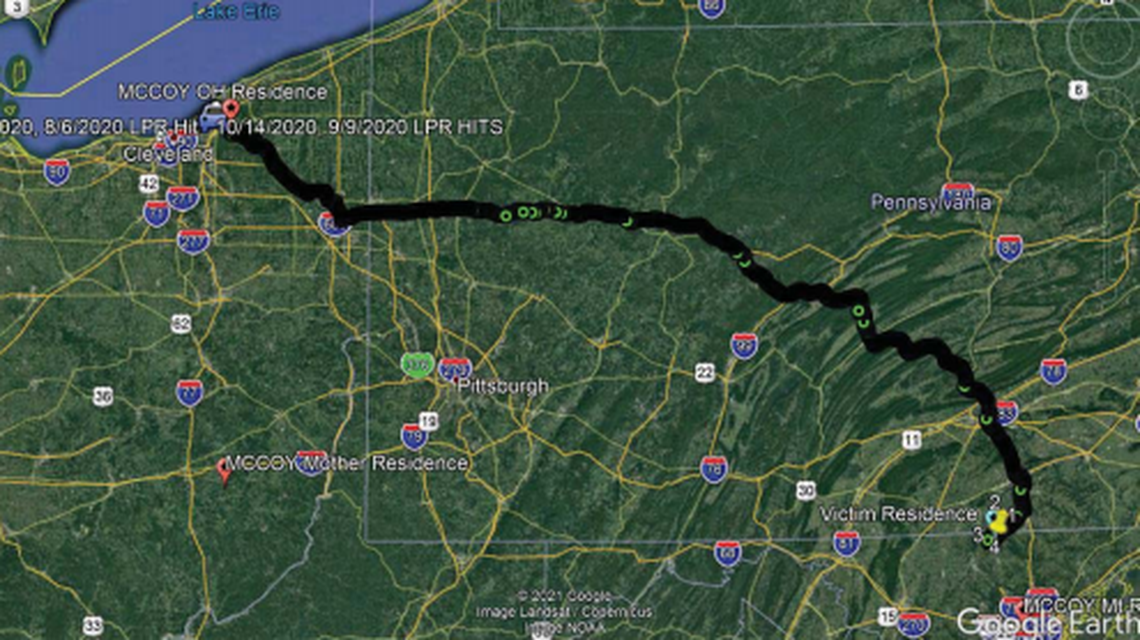 Clayton McCoy traveled from his home in Ohio to the area of a bombing in Maryland on Oct. 30, 2020, authorities say. Photo from ATF.