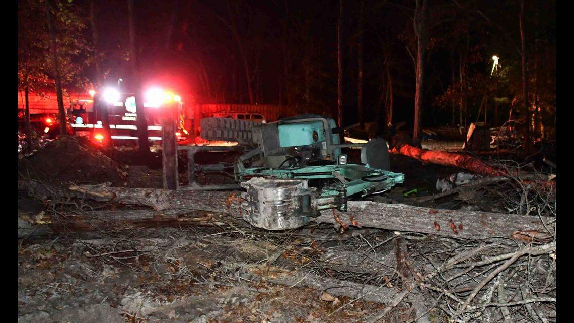 The man was operating the mini-excavator when he was thrown from the machine and it rolled over him, trapping him underneath, Colleton County Fire-Rescue said.