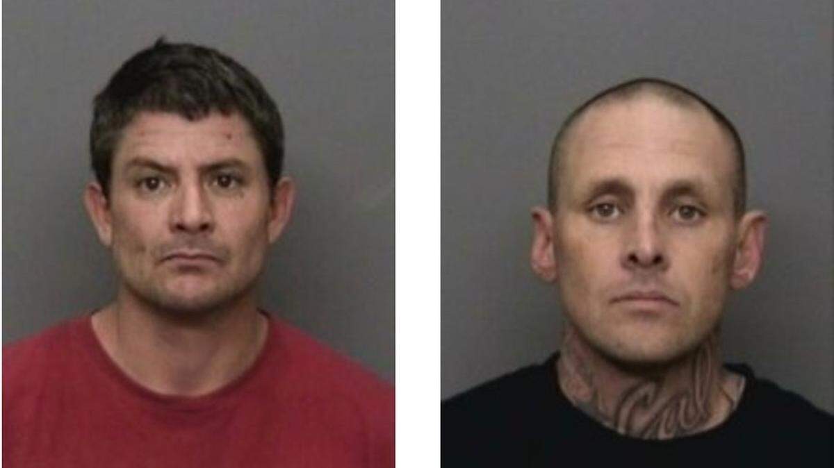 Police said a woman in Redding, California, used a stolen Apple Watch’s GPS to track down two burglary suspects, 43-year-old Mike Leyva, left, and 40-year-old Marlin Pierson, right.