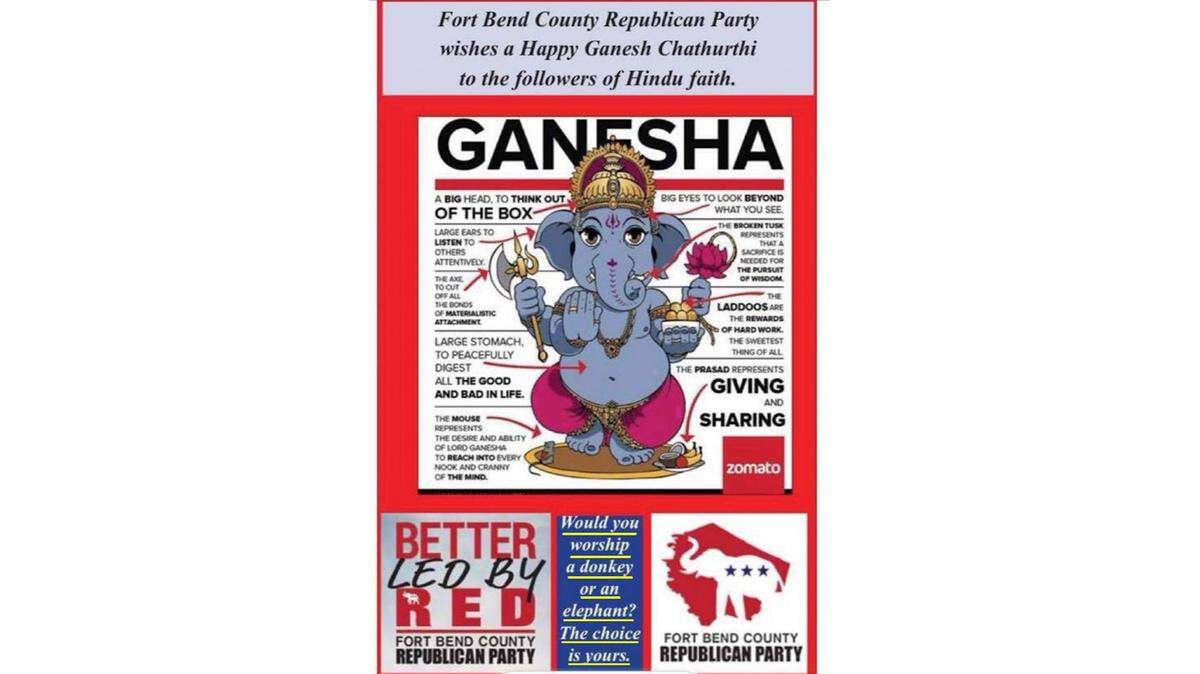 The Fort Bend County Republican Party has apologized for this recent ad in a Houston-area publication called “India Today.”