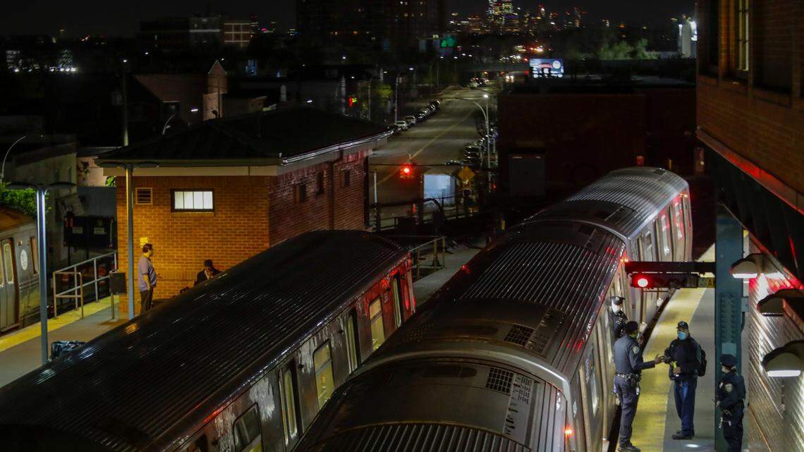A mother turned her teenage son into police after a woman was strangled at a New York City subway station, police said. (AP Photo/Frank Franklin II)