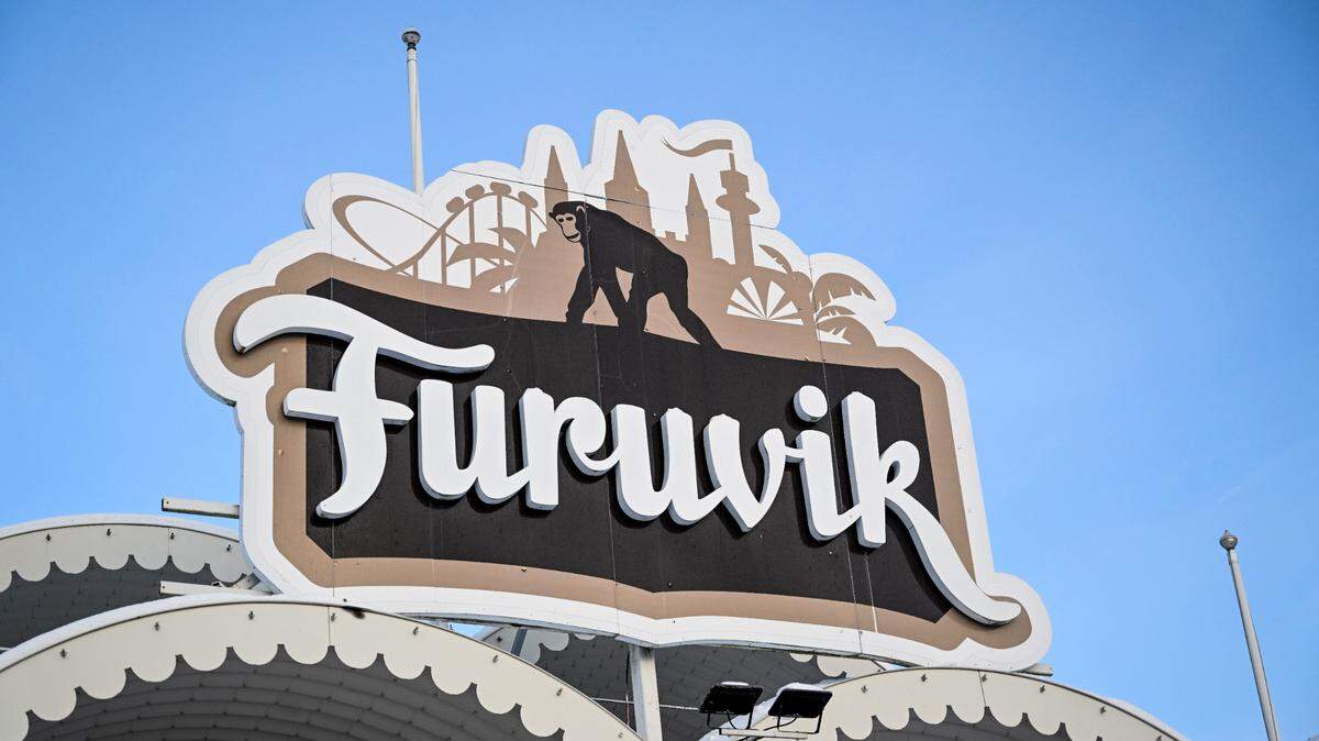 A view of the main entrance to Furuvik Zoo, where a group of chimpanzees escaped from their enclosure and were shot and killed. (Fredrik Sandberg/TT via AP)