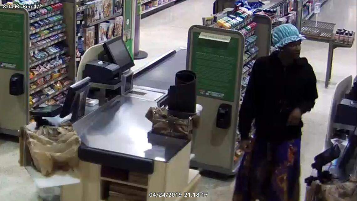 Cape Coral police released this and other still photos showing the suspect in the grocery store theft, and said they’ve been working with other area law enforcement agencies in the case.