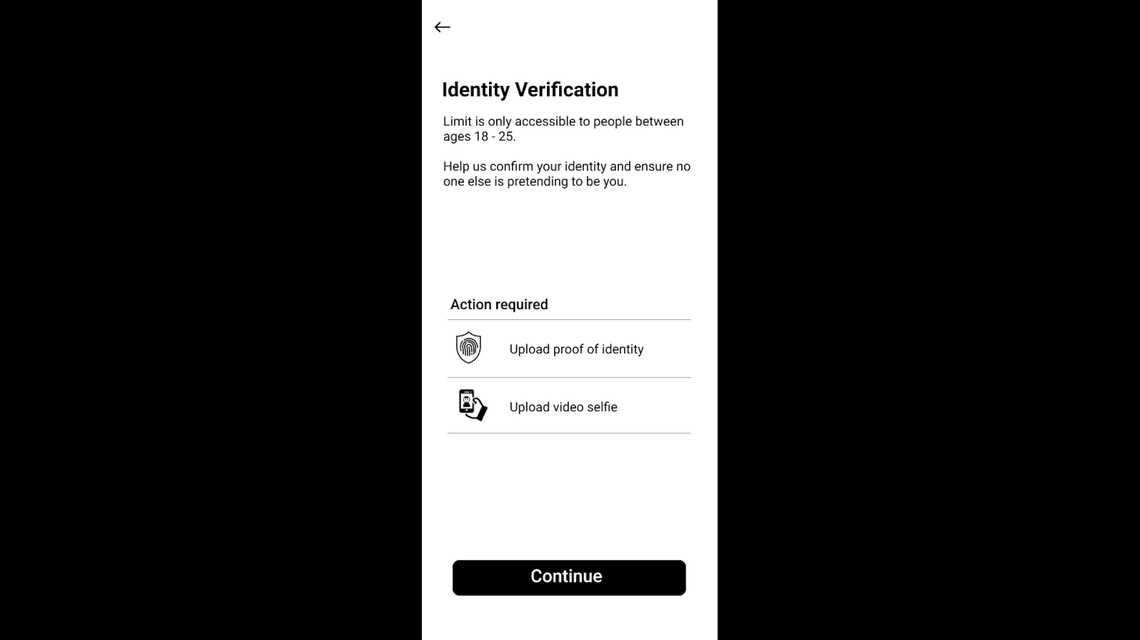 There are “no fake accounts guaranteed” on the Limit app, using the app’s secure ID verification process, its creator says.