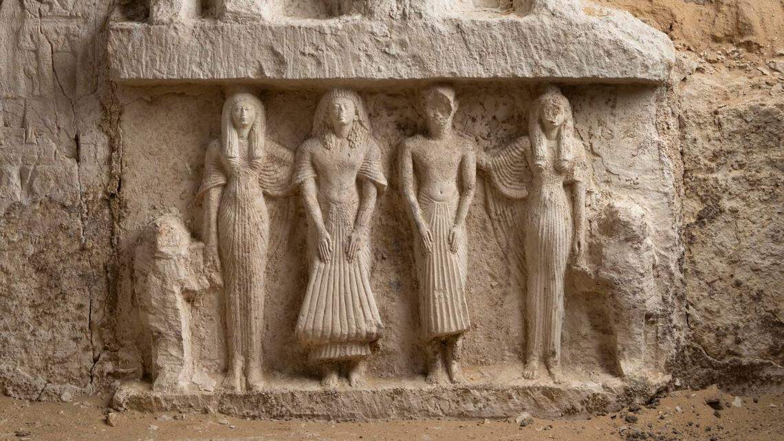 Carved figures from inside the complex