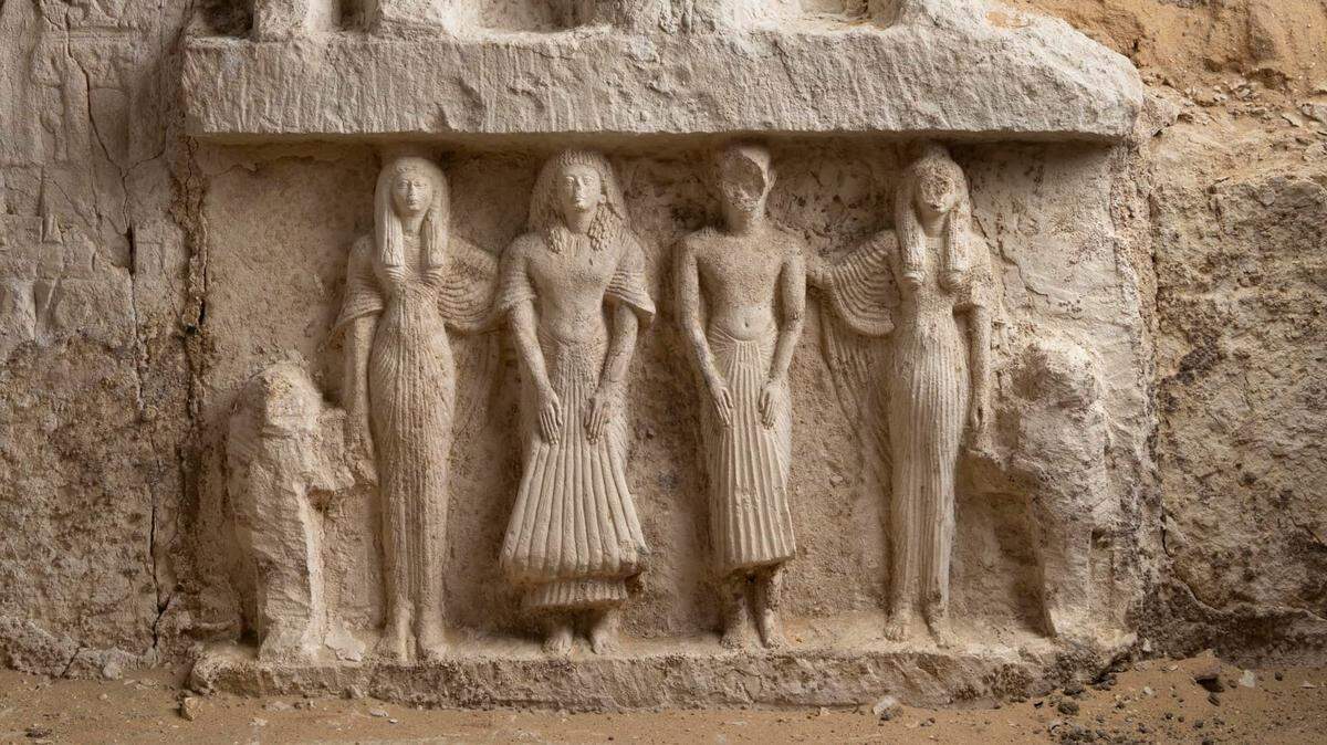 Carved figures from inside the complex
