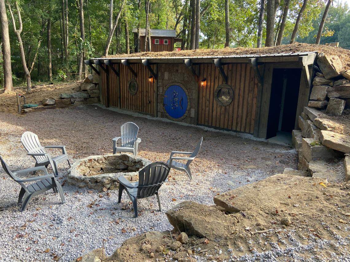 “Lucy Lu’s Hobbit House” is available to rent on Airbnb. It’s located about 45 minutes northeast of Charlotte at Cherry Treesort in China Grove.