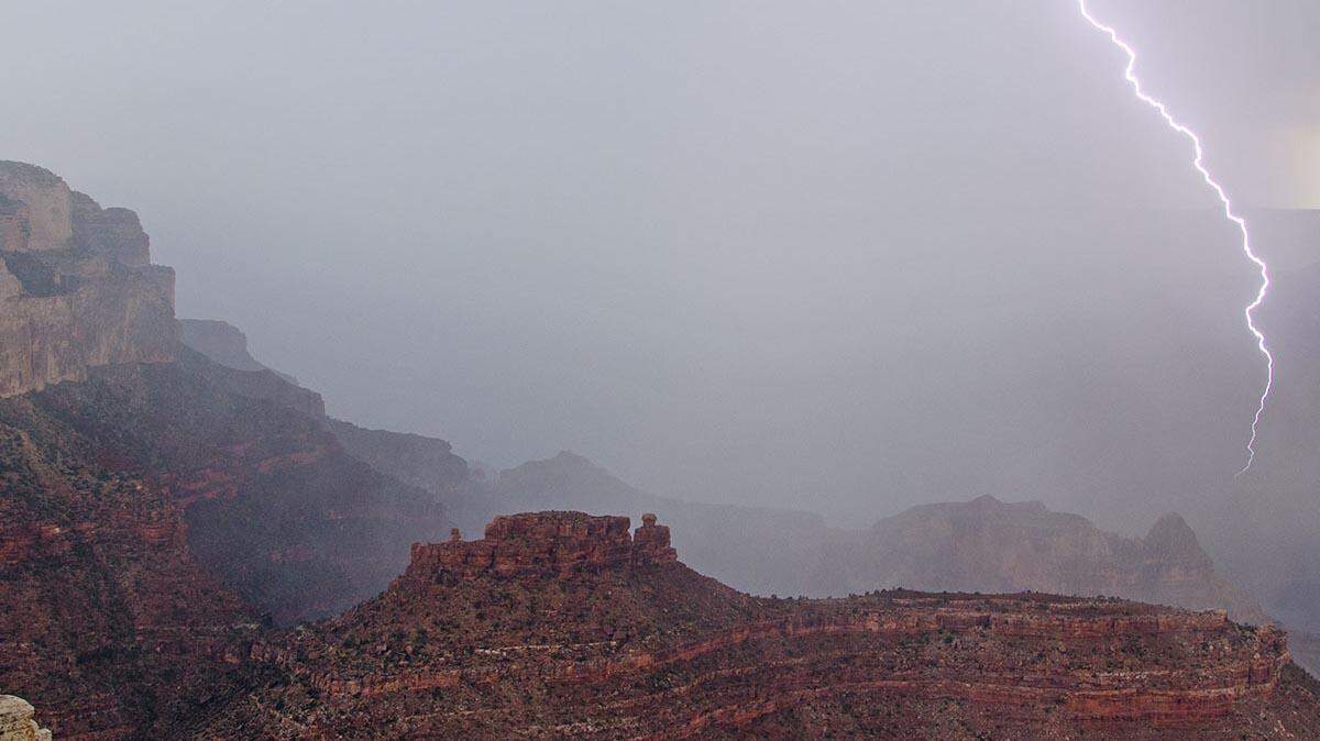 Grand Canyon National Park gets an average of 25,000 lightning strikes a year.