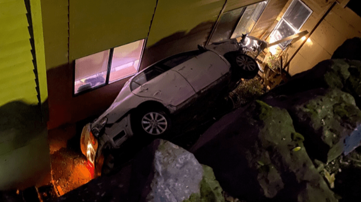 Three teens in a stolen car flipped down an embankment as police chased them, Washington cops said.