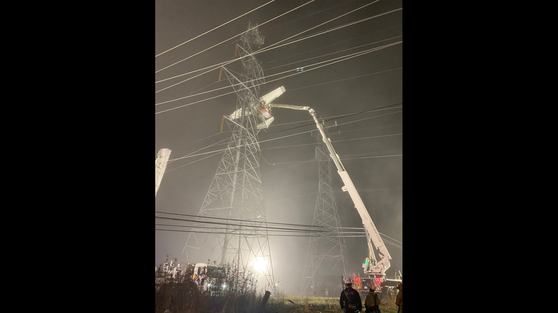 A small plane crashed into a power line tower in Maryland on Nov. 27, according to officials. Two were injured and thousands were left without power.
