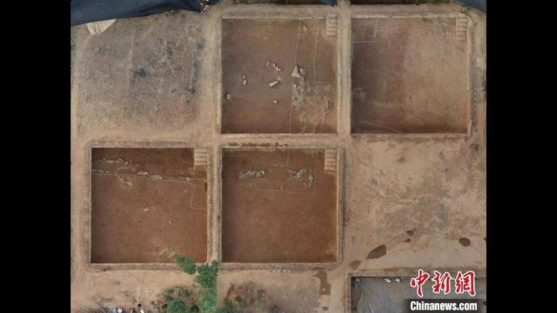 Archaeologists have started excavating several buildings, including a massive stone hall.