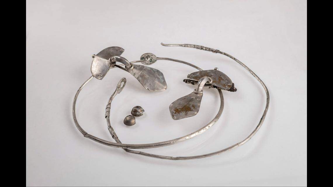 The ancient hoard of silver was found on the bank of the Wda river, officials said.