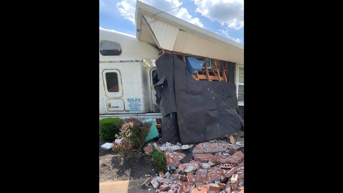 A semi-truck crashed in to a house in Nashville, Tennessee, on June 24, 2021.